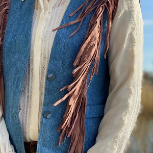 Denim Fringed Waistcoat