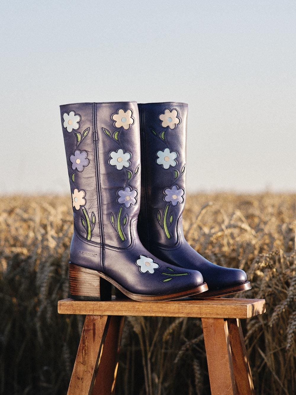 Flower Boots Night Blue - Etsy