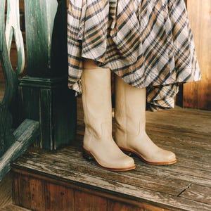 Chunky Boots in Camel Low Heel image 9