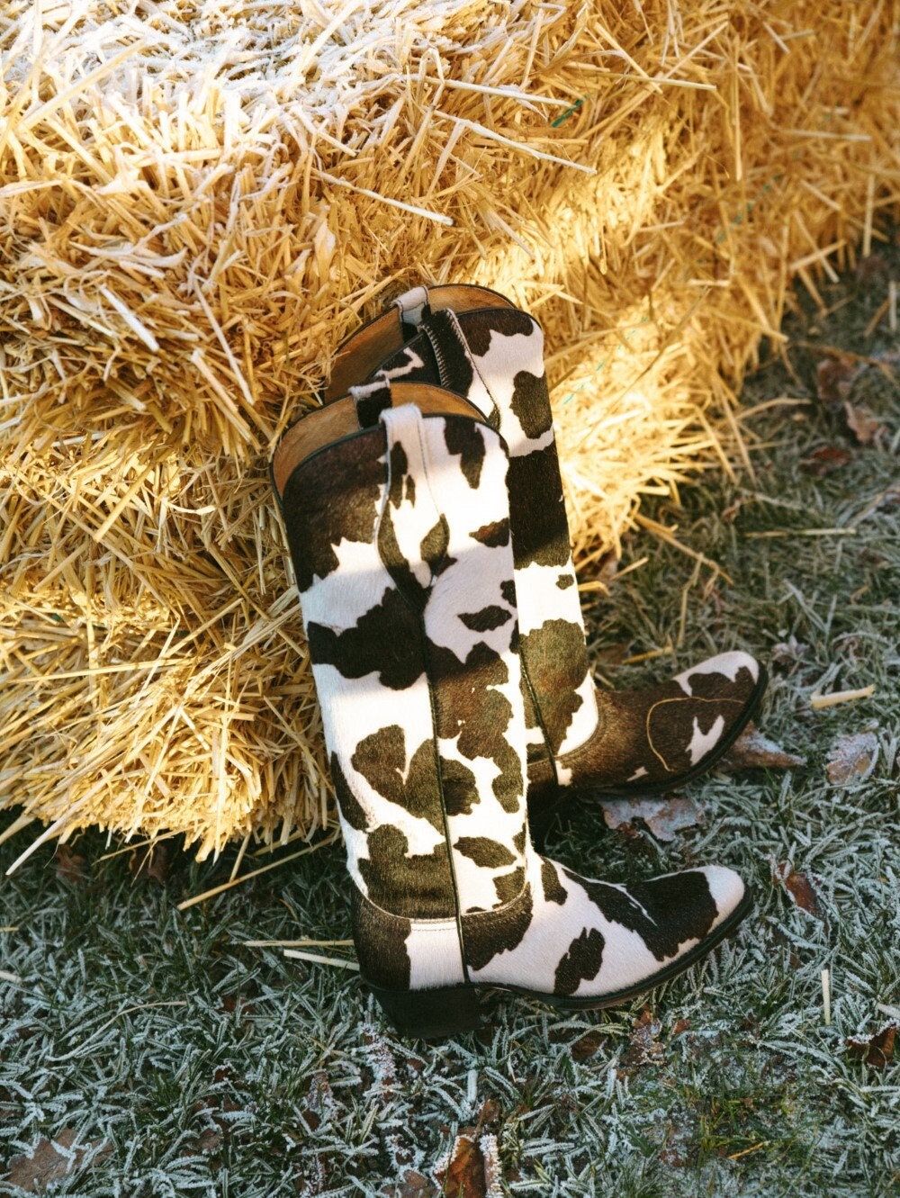 Cow print boots mens new arrivals