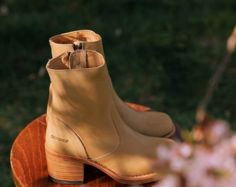 Chunky Ankle Boots in Camel