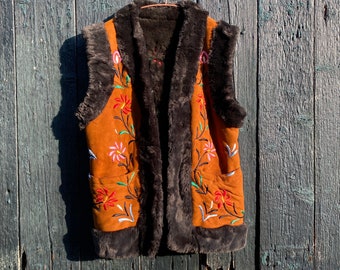 Afghan Sheepskin Waistcoat Vest Hajar