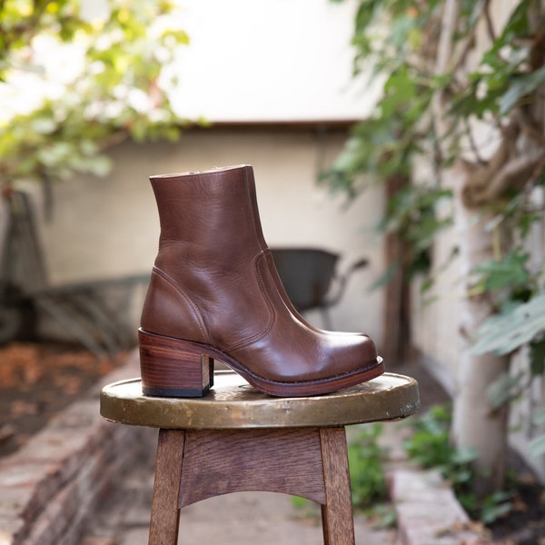 Chunky Ankle Boots in Dark Brown
