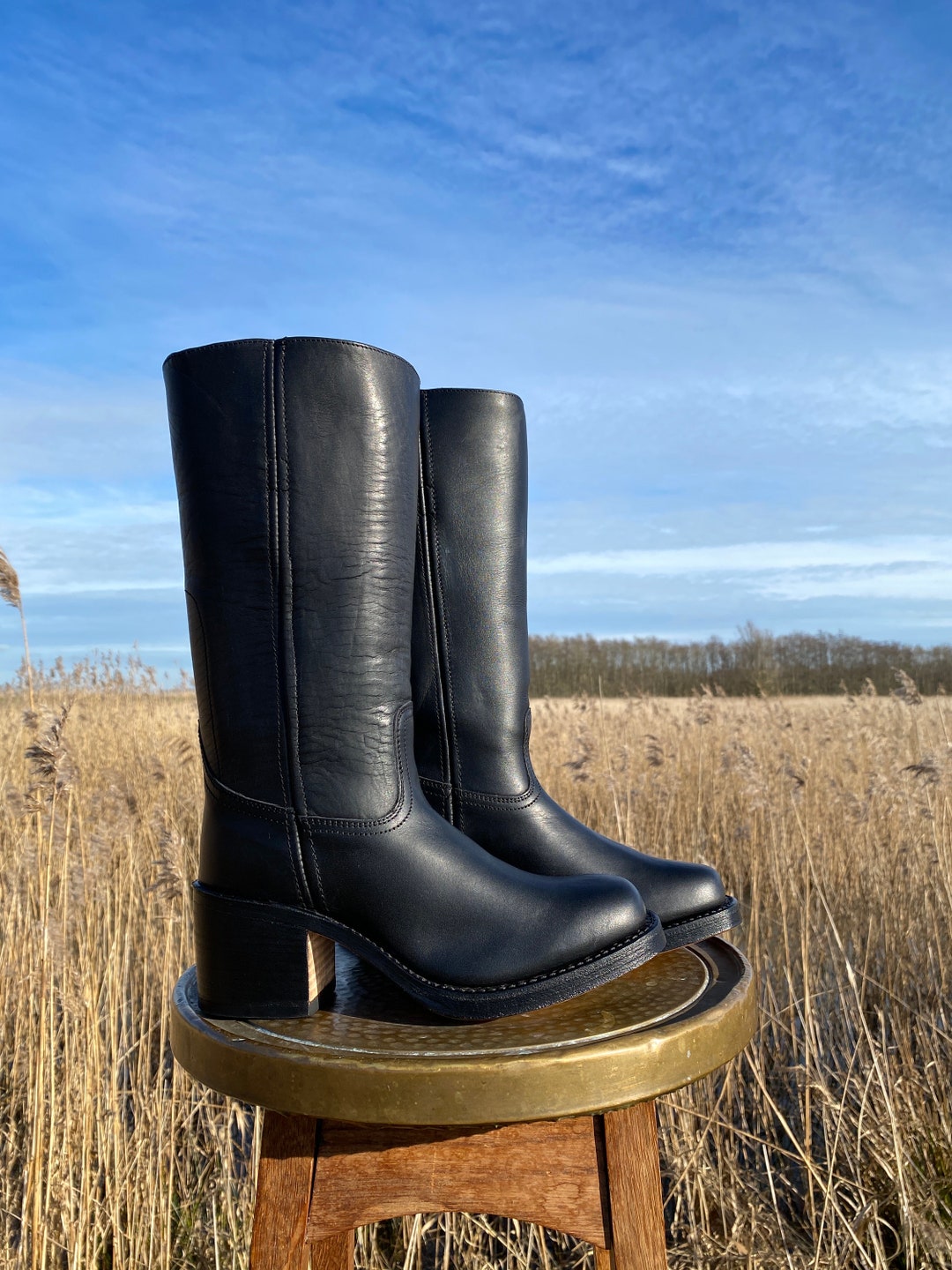 Black chunk boots sale
