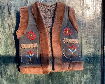 Sheepskin Kids Waistcoat Cardigan Rima