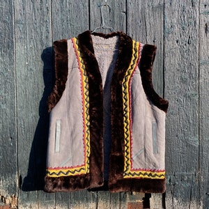Afghan Sheepskin Waistcoat Vest Jamilah