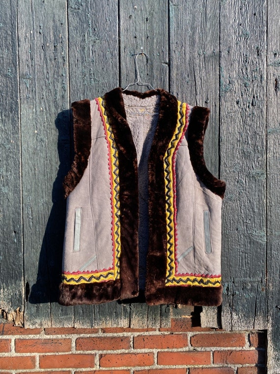 Afghan Sheepskin Waistcoat Cardigan Jamilah - image 1