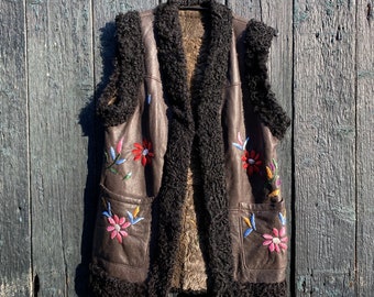 Afghan Sheepskin Waistcoat Vest Alima