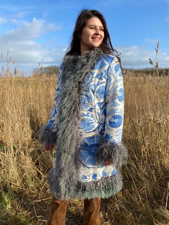 Embroidered Afghan Sheepskin Coat 