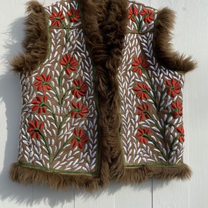 Full Embroidered Afghan Sheepskin Waistcoat Sabeen