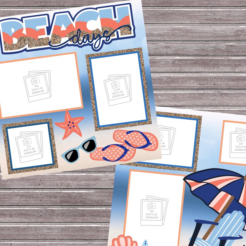 Scrapbook Layout Coastal - Etsy