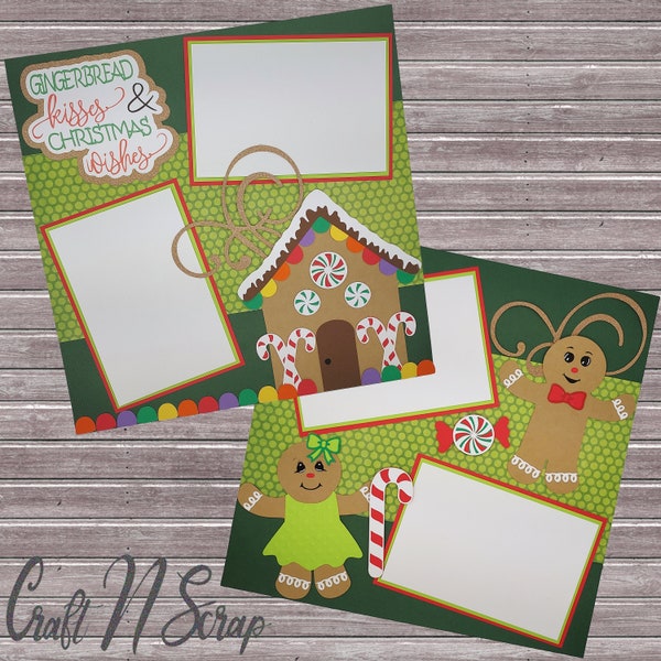 Scrapbook Page Kit - Gingerbread House - Double Page Layout - Precut