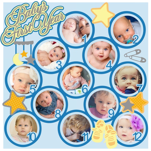 Scrapbook Page Kit - Precut and Ready To Assemble - Baby's First Year