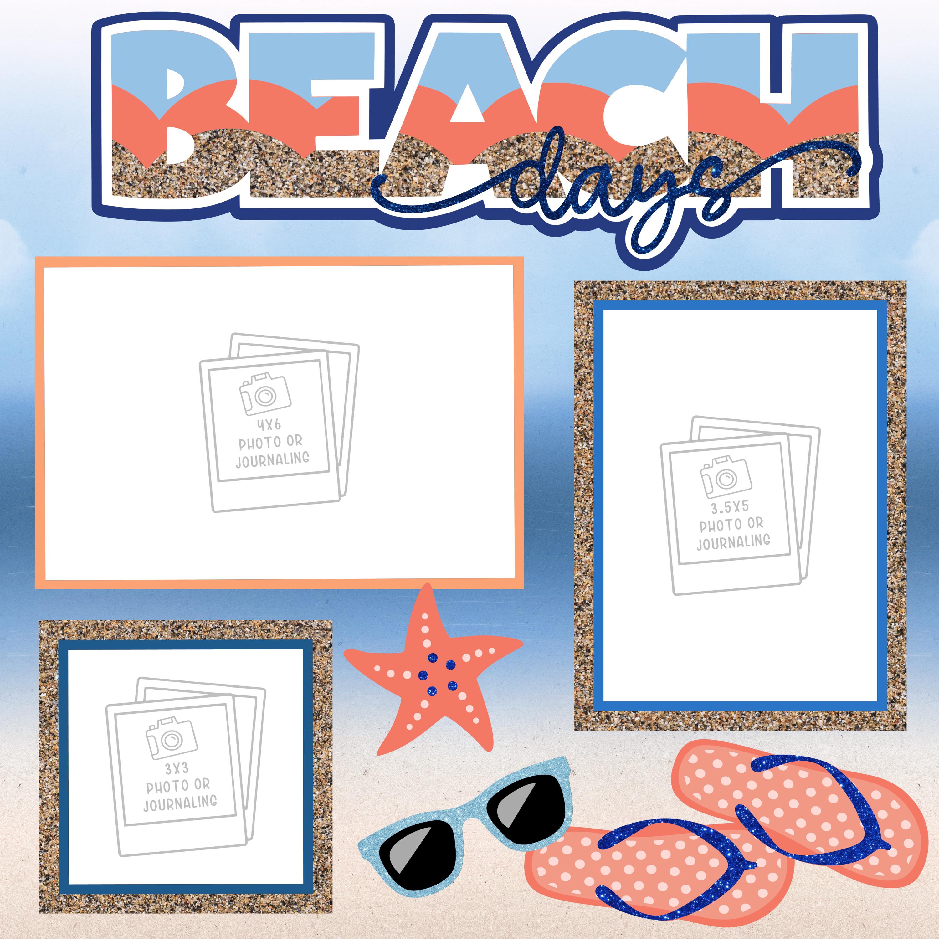 Beach Days Scrapbook Kit – Summer Vacation Scrapbooking Layout - Etsy