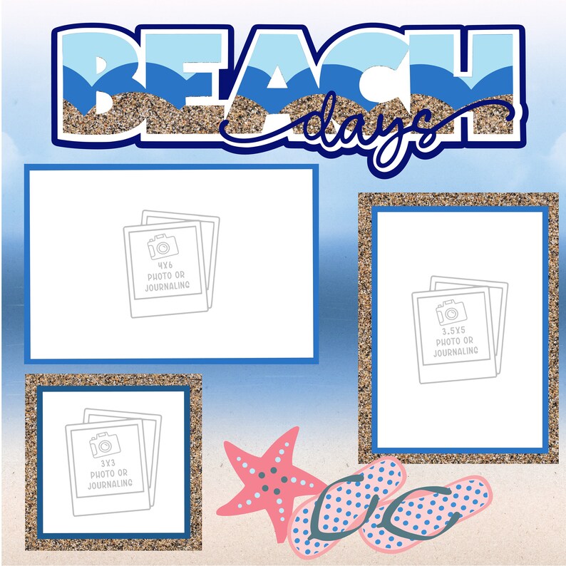 Scrapbook Page Kit Beach Days Double Page Layout Precut - Etsy