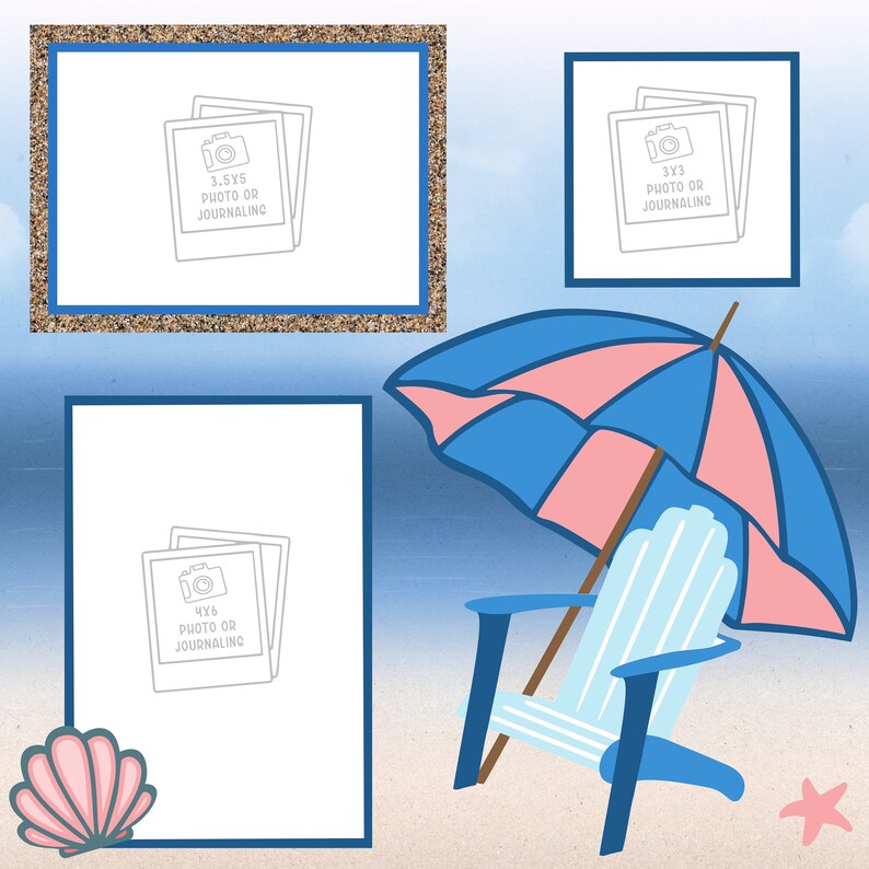 Scrapbook Page Kit Beach Days Double Page Layout Precut - Etsy