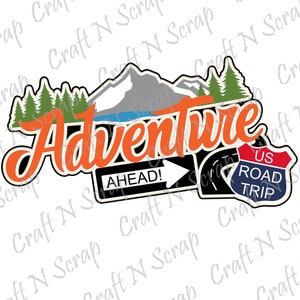Scrapbook Die Cut, Paper Piecing Embellishment - Road Trip Adventure