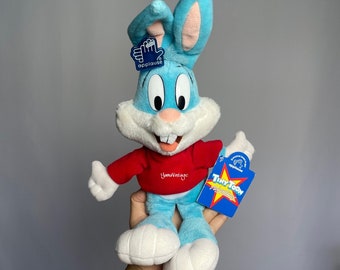 Vintage 1990s Buster Bunny Plush , Stuffed Animal , Second Hand , Y2K , Gift for Her , Birthday Vintage Cartoons Plushies Easter Collectible