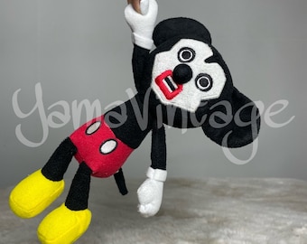 Peluche vintage di Topolino con la bocca a forma di cobite, anni 2000.