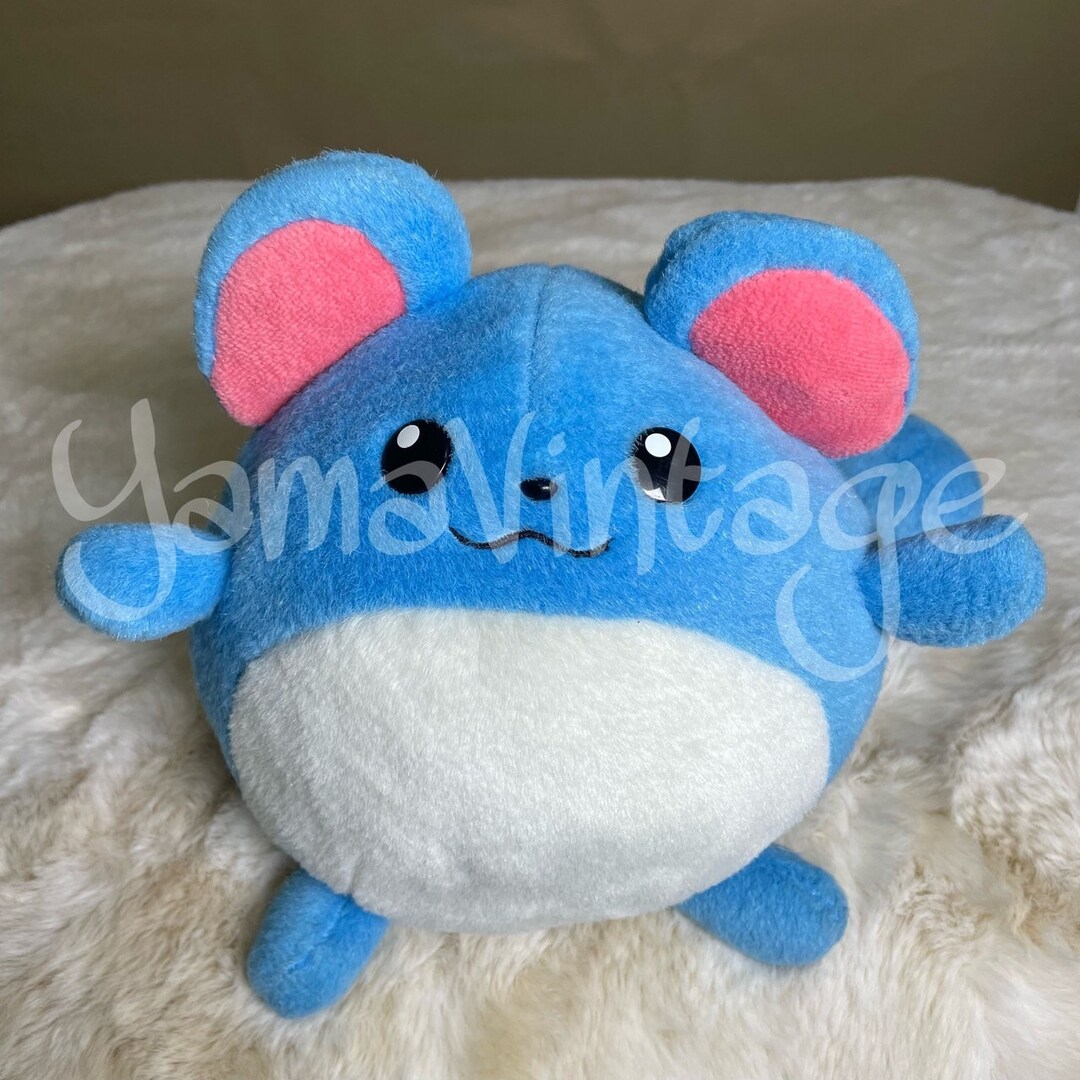 Vintage 90s Marill Plush Talking TOMY Stuff Blue Stuffed Etsy