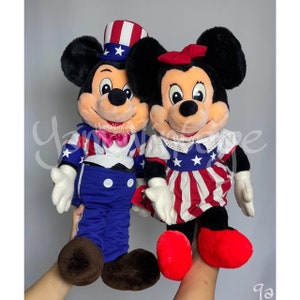 Vintage 90s Mickey & Minnie Plush 18-20" , Stuffed doll , Second hand , Collectibles cartoons , Gift for her , Gift for kid , Stuffed toys