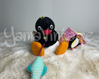 Vintage 1996s Pingu Fish Plush , Stuffed toys , Stuffed Animals , Penguin , Dolls , Christmas , Gift for her , Birthday , Gift plush , Stuff