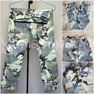 SELTEN! Vintage 1998er Jahre Betty Dog Bimbo Pudgy All Over Prints Hose, 90er Mode, Second Hand, Hose, Jeans, Cartoons, Sammlerstücke 90