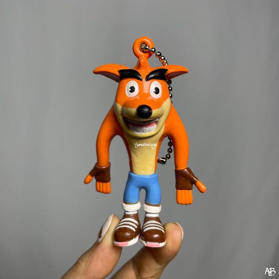 Vintage 1998s Bandicoot Figure Keychain 3.5