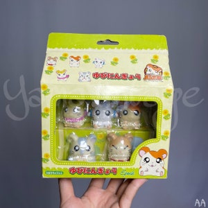 Vintage 2000s Hamtaro Finger Puppet Set of 5 pcs. Hamter , Toys , Figure , Gift for Kids , Cute Collections , Second hand , Mini Figure Y2K