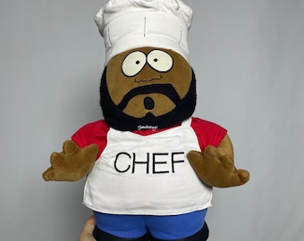 Peluche vintage del Chef Outh Park de 1998, 14,5 pulgadas, dibujos animados, relleno, regalo para ella, regalo para él, regalo de peluche, cumpleaños, coleccionable