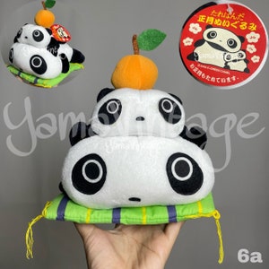 Vintage 2000s Año Nuevo Kagami Mochi Arroz Tarepanda Felpa , Panda Stuff , Peluches , Regalo para ella , たれぱんだ , SAN X , Kawaii Lindo Y2K