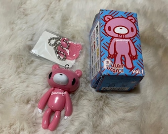 Vintage 2002s Gloomy Pink Bear Keychain 2.2&quot;, Keyring , Second hand , Teddy bear , Gift for her , Gift for him , Y2K , Birthday , Figurine