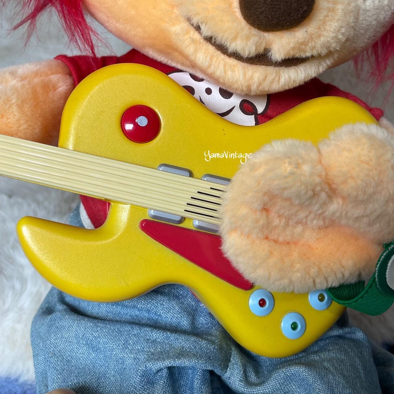 RARE! Vintage 1990s-2000s Um Jammer Parappa Plush Toy Play Guitar