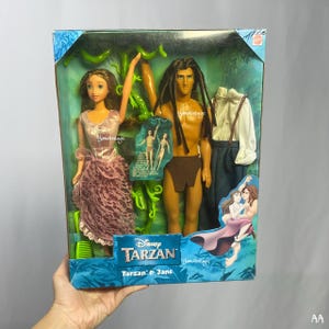 Vintage 1999s Tarzan And Jane Doll Gift Set Mattel 22188 Made in Indonesia 11" , Second hand , Doll , Collectibles , Gift for her ,  90s