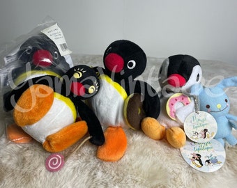 Vintage 2001s Pingu Plush , Stuffed Animals , Doll , Penguin , Gift for Christmas , Donut , Y2K , Cute doll , Candy , Birthday , Black White