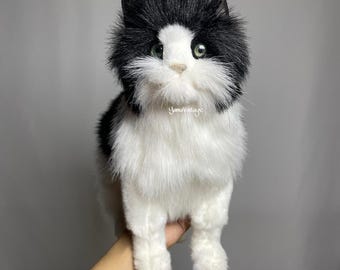 Gattino Realistico In Peluche BYNYXI - Decorazione Per Casa, Giocattolo Per Bambini, Bianco E Morbido - Foto 7