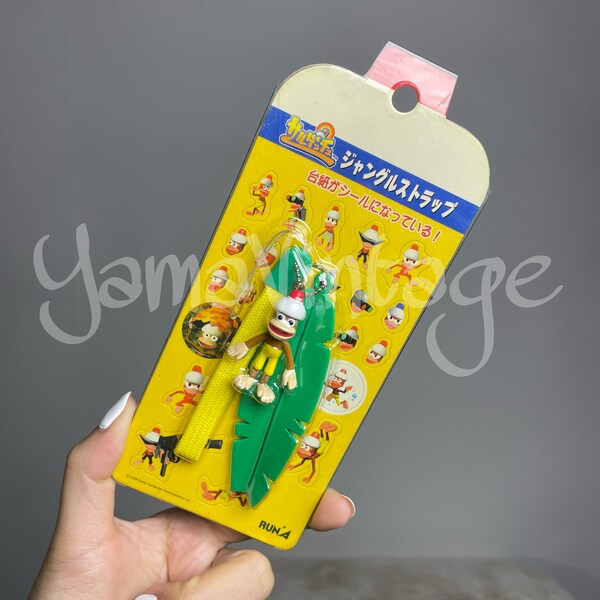 Vintage 1999s Pipo Monkeys Games Keychains , サルゲッチュ: ピポサルレーサー , Sticker , Second Hand , Pipo Saru , Ball chains , Mini Figure , Anime Japan