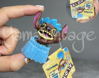 Vintage 2000s Stitch Hawaii Llaveros, Marrón, Segunda mano, Figura, Dibujos animados vintage, Coleccionables, Y2K, Regalo para niños, Regalo de año nuevo