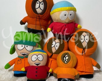 Muñecos de peluche vintage de South Park: Kenny McCormick, Eric Cartman, Kyle Broflovski