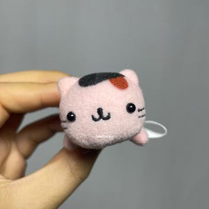 Vintage Japanese Cartoons Mini Nyan Nyan Nyanko Plush 2.5" , Second hand , Mini cat , Cat plush , Mini plush , Stuffed animal , Gift for her