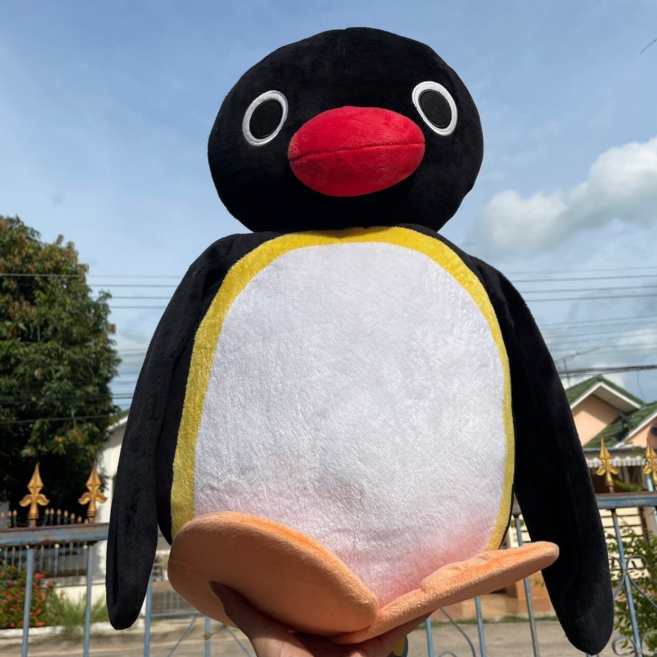 oversized penguin stuffed animal