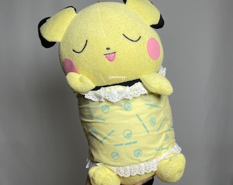 Vintage 2001 Pichu Plush, Sleepy Anime Doll