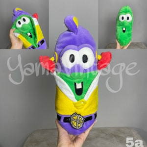 Vintage 2000s Larry Boy & Larry the Cucumber Plush Talking 2 in 1 Hero And Vegetables Size 12-13&quot; Reversible Plush Y2K Stuffed Toys Gift for