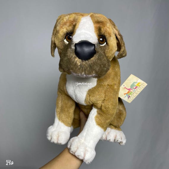 希少なヴィンテージ 1983年代 ボクサー犬ぬいぐるみ 13インチ