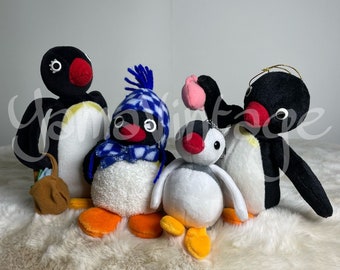 Vintage 1995s - 2004s Pingu Plush Stuffed Animals , Dolls , Penguin , Stop motion children's television series , Gift for her , Gift for him