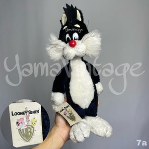 Vintage 1974s-1977s Sylvester J. Pussycat Sr. Plush Doll , Vintage cartoon , Second hand , Stuffed doll , Looney toon , Sylvester the Cat