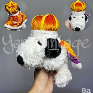 Vintage Halloween Snoopy Hund Plüsch, Halloween, Second hand, Puppe, kariert, Geschenk für sie, Geschenk für, Stofftier, Weißer Hund, Welpe