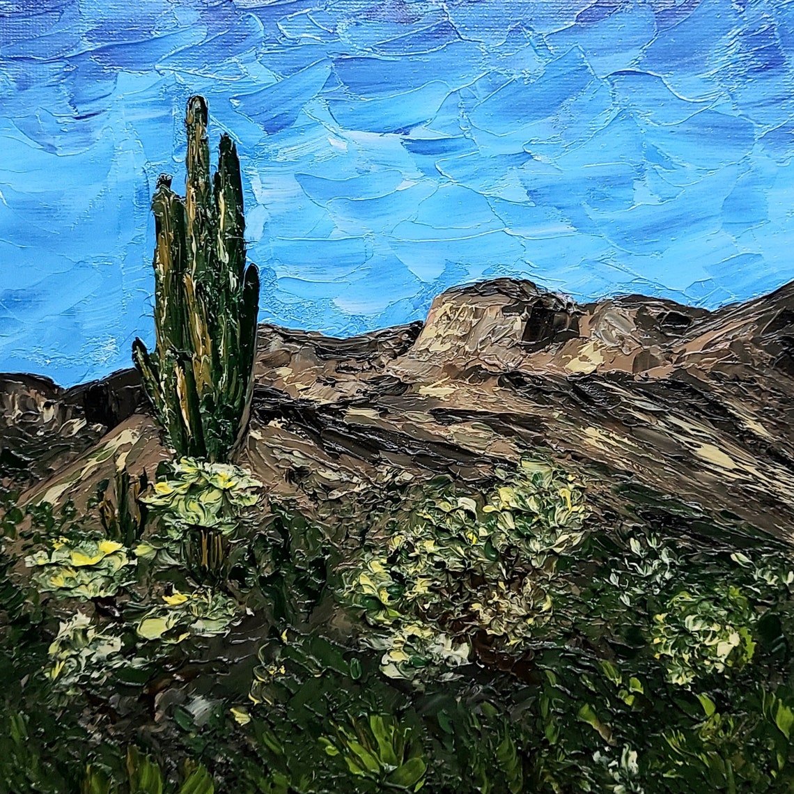 Saguaro Cactus Original Oil Painting National Park Saguaro | Etsy