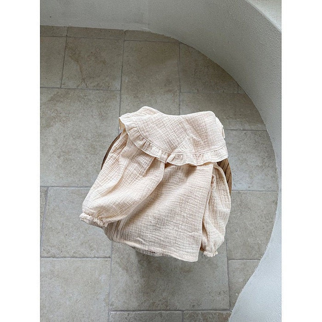 Buy Pale Pink Ruffle Collar Shirt. Baby Girl. Collared Shirt. Toddler Casual Shirt. Baby Tee