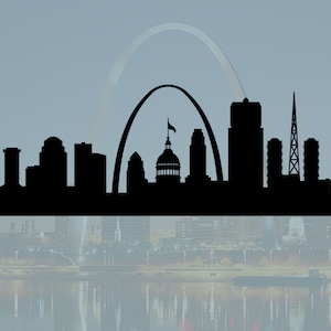 St. Louis Skyline DXF SVG - Silhouette / Vecteur / Paysage urbain / Contour